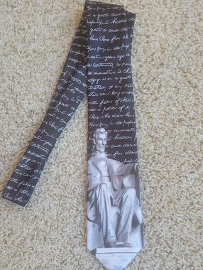 Lincoln Black, Gray, White Patriotic Tie By Danggi Man